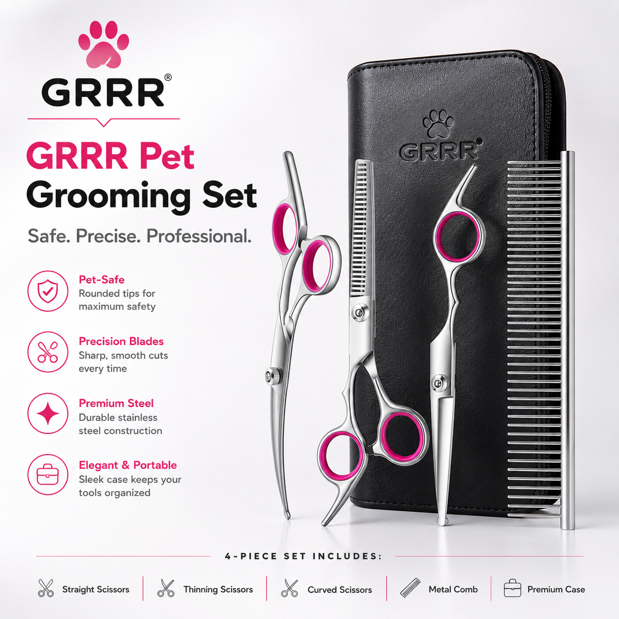 Professional Dog Grooming Scissors Set