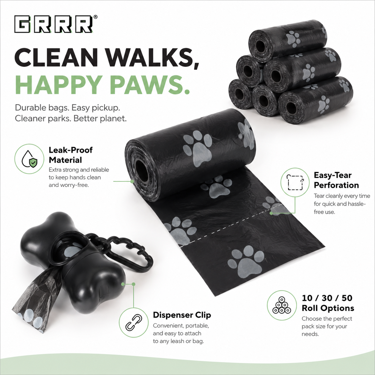 Dog Waste Bags with Dispenser
