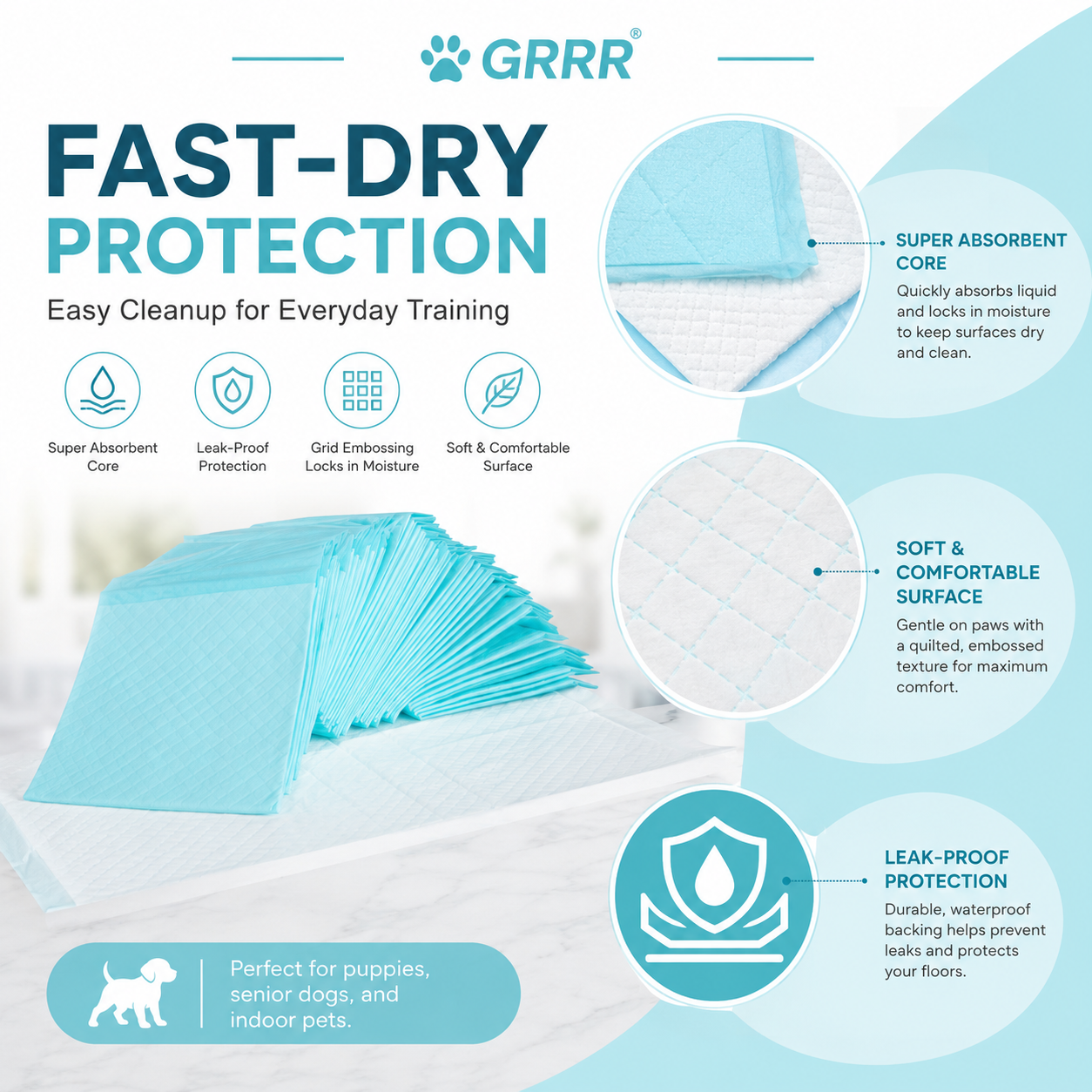 GRRR Puppy Training Pee Pads