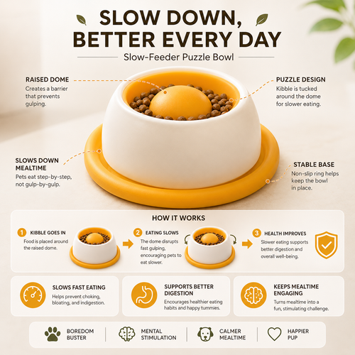 Slow Feeder Puzzle Bowl