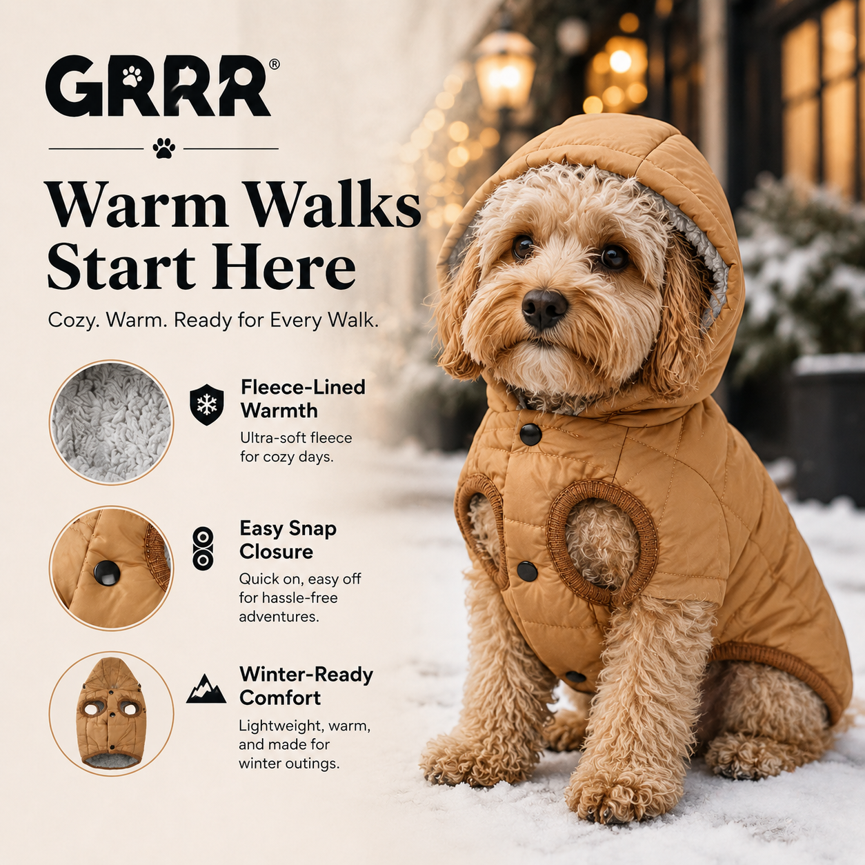 GRRR Warm Fleece Dog Coat